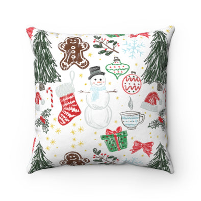 Christmas Print Square Pillow