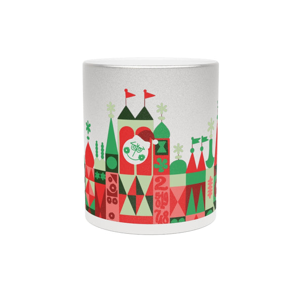 Small World Christmas Metallic Mug (Silver)